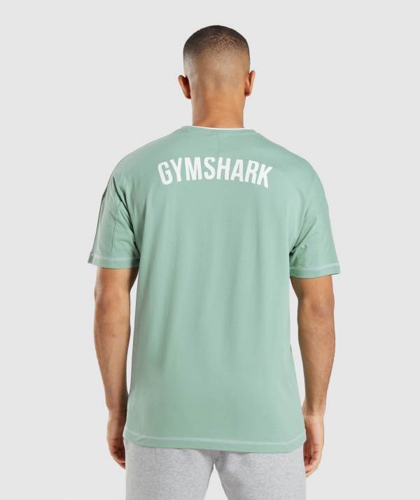 Panske Tricka Gymshark Recess Biele Modre | ZQ9130627